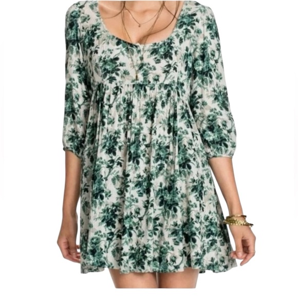 Denim & Supply Ralph Lauren Dresses & Skirts - Ralph Lauren Denim and Supply Green Floral Babydoll Dress | Small